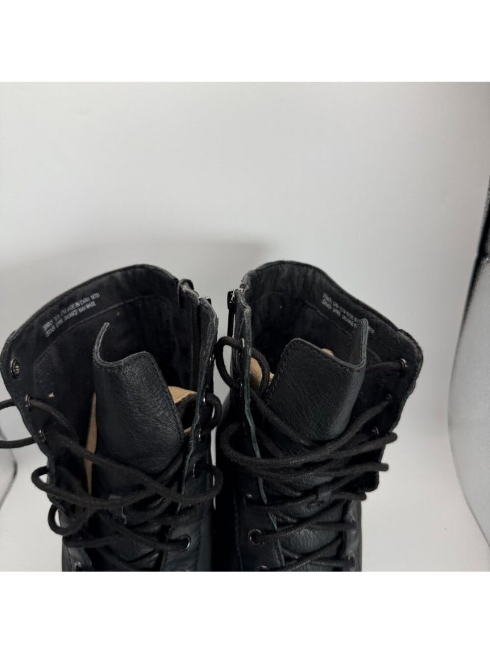 Clarks Black Leather Lace-Up Heeled Ankle Boots With Buckle Detail Womens Size 9 - Picture 3 of 8